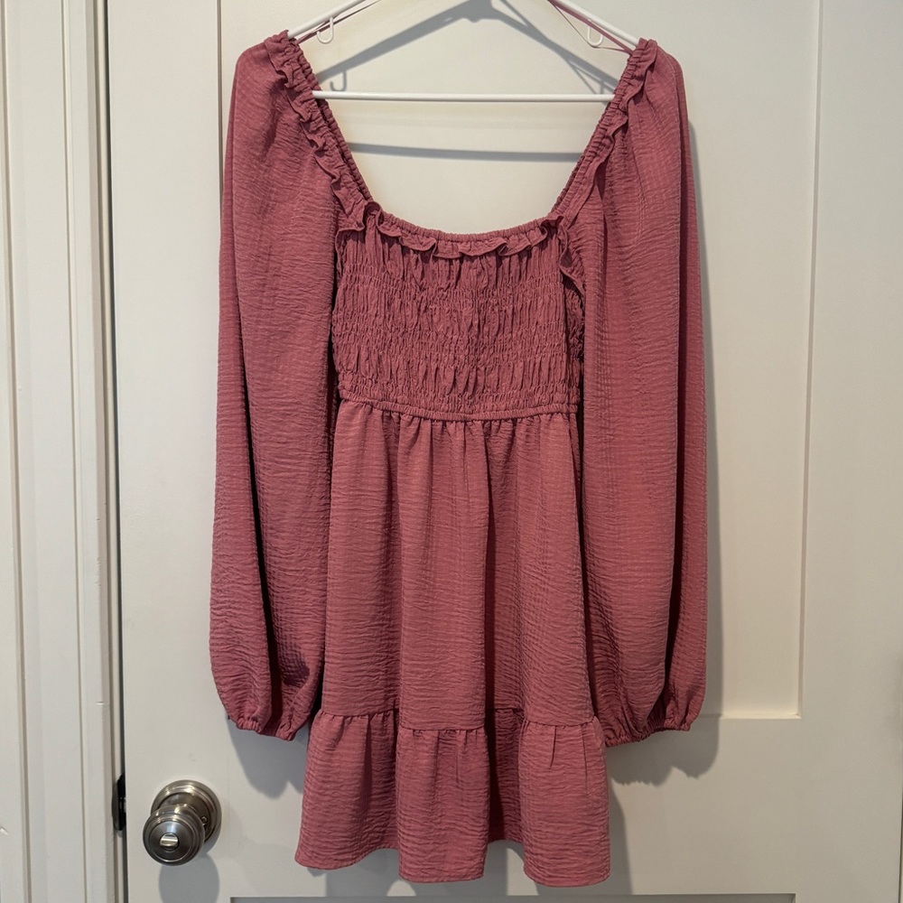 pink altard state long sleeve mini dress